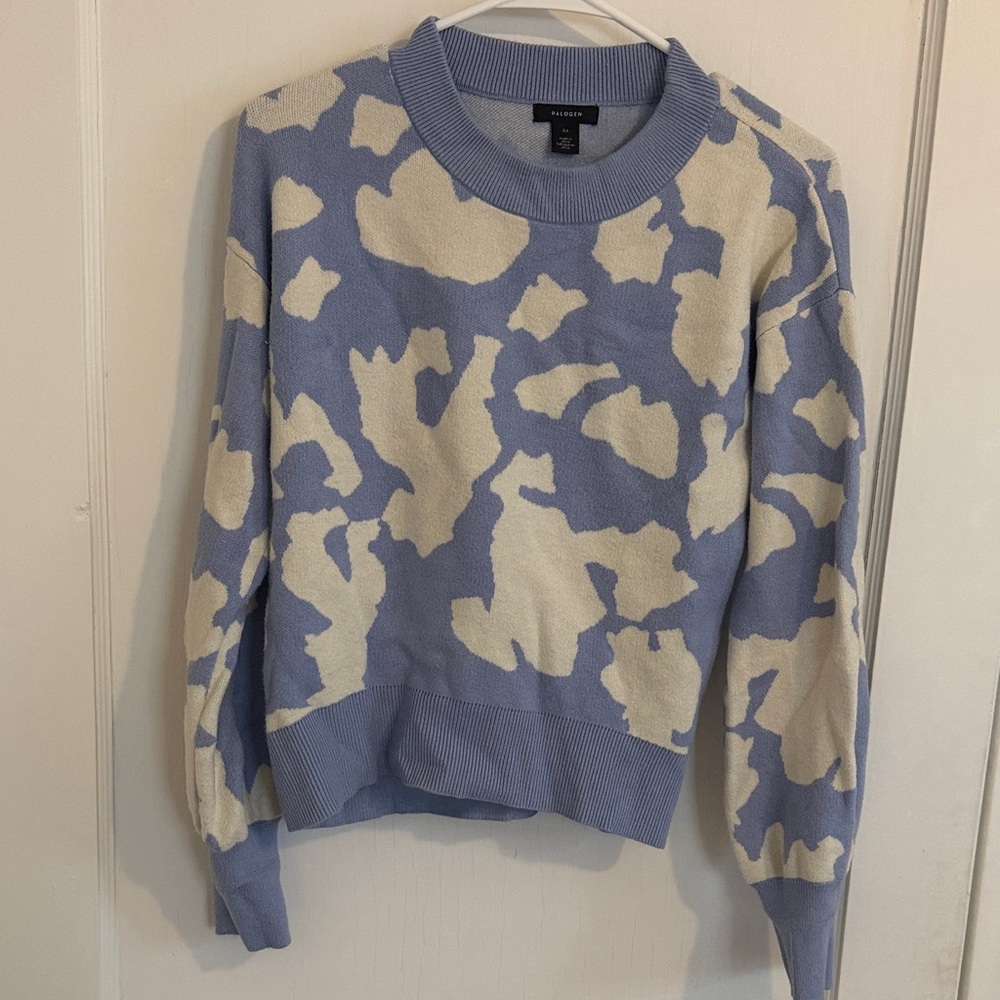 Halogen Light and Cream Blue Sweater